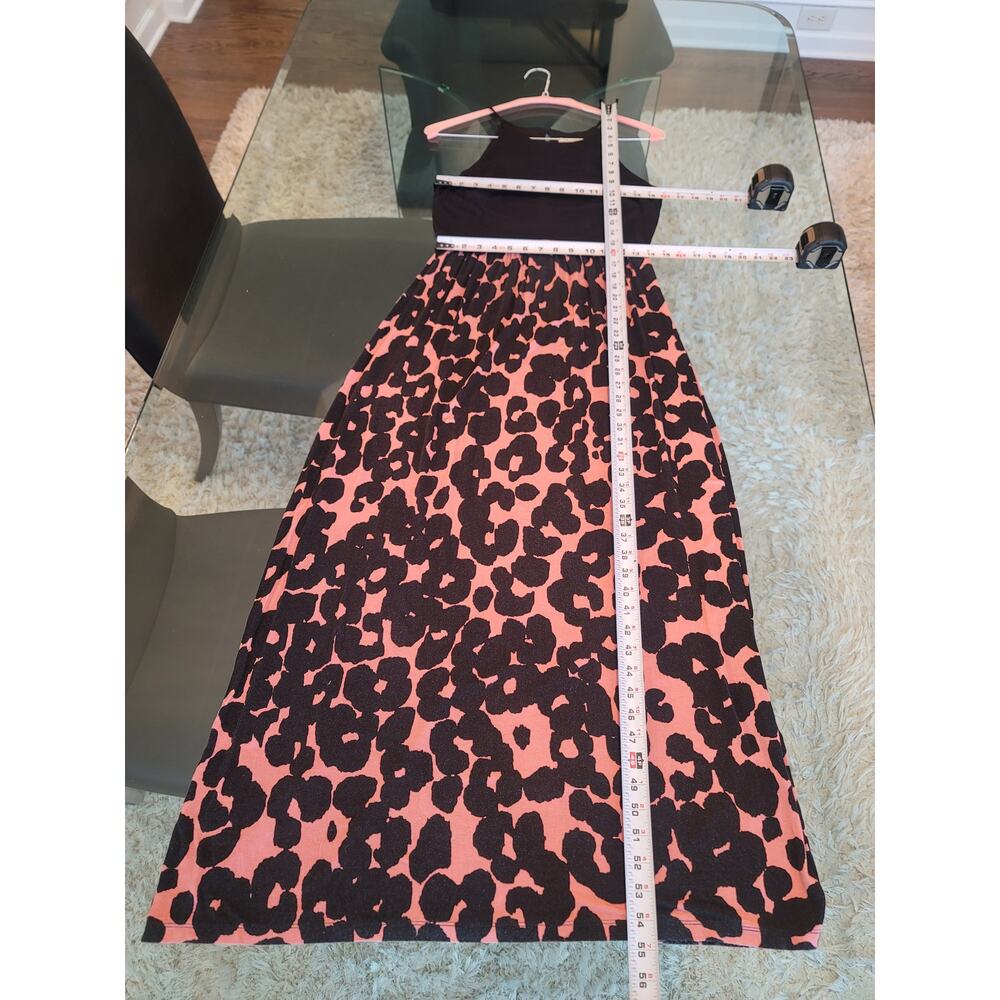 Loft Maxi Dress Women's Size Small Black Pink Scoop Neck Sleeveless Stretchy - Picture 10 of 11